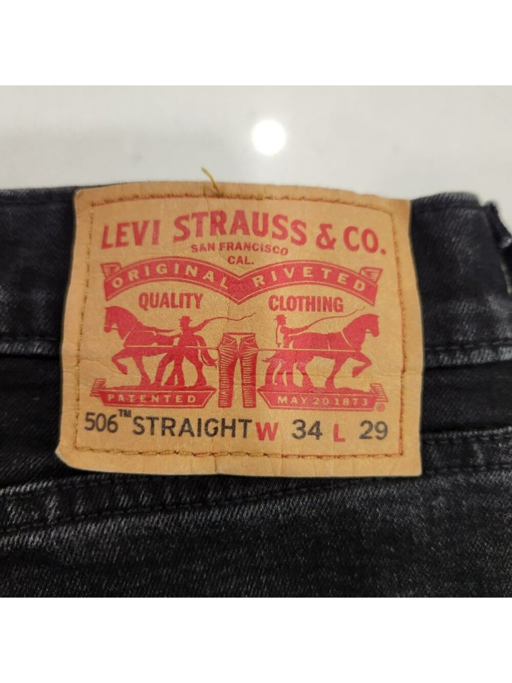 Levi's 506 STRAIGHT Mens Tag 34x29 Fits 34x28 Black Straight Leg